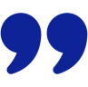 Blue quote symbols on black
